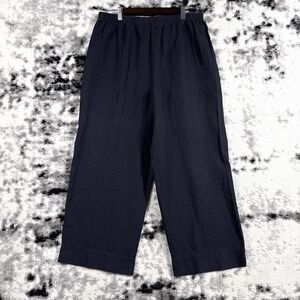 Hot Cotton Marc Ware Pants Womens Size Extra Large Black Wide‎ Leg Linen Cotton